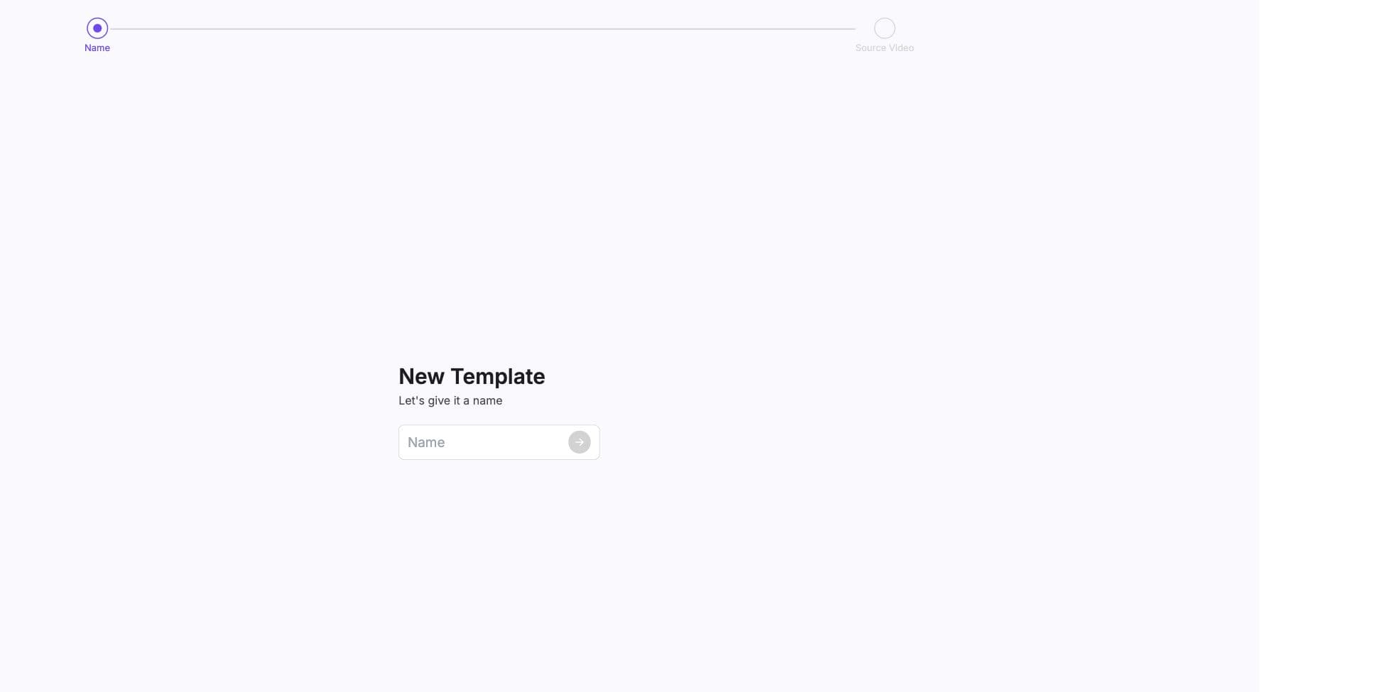 AI Studio new template setup screen