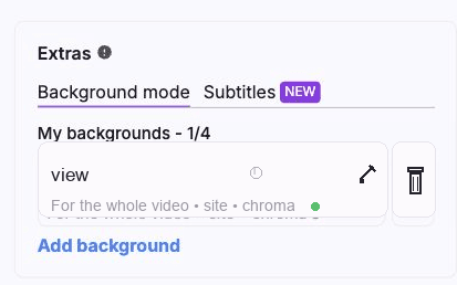Background mode configuration panel